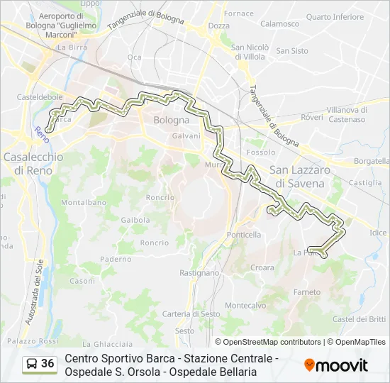 36 Bus Line Map