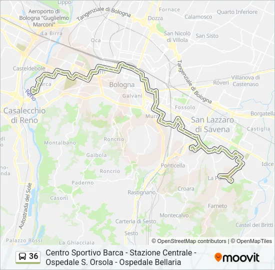 36 Bus Line Map