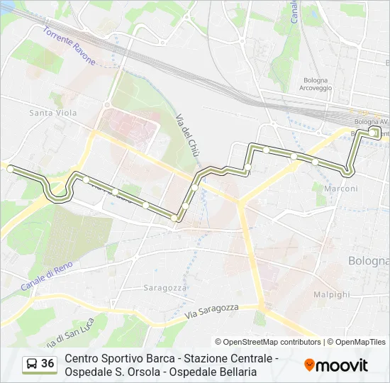 36 Bus Line Map