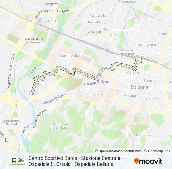 36 Bus Line Map