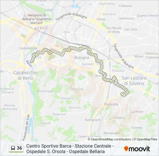 36 Bus Line Map