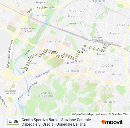 36 Bus Line Map