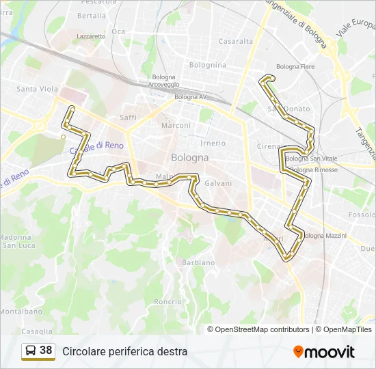 38 Bus Line Map