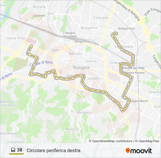 38 Bus Line Map