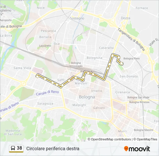 38 Bus Line Map