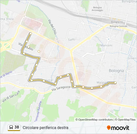 38 Bus Line Map