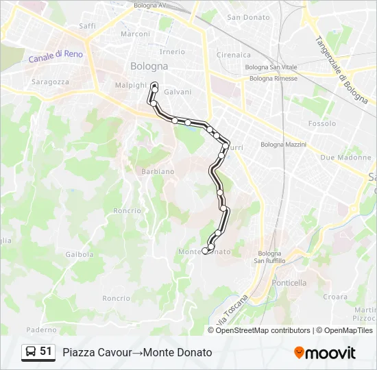 51 Bus Line Map