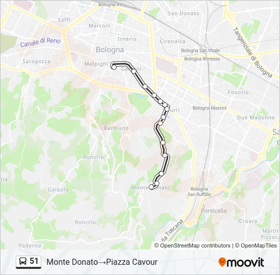 51 Bus Line Map
