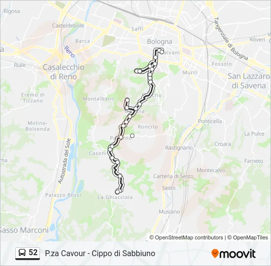 52 Bus Line Map