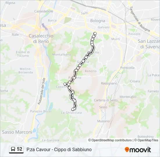 52 Bus Line Map