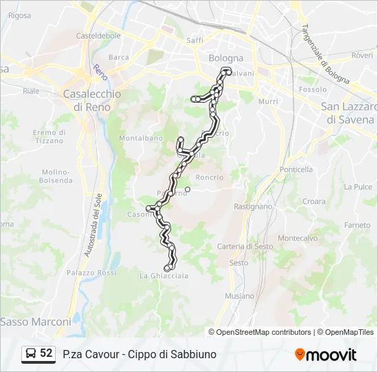 52 Bus Line Map