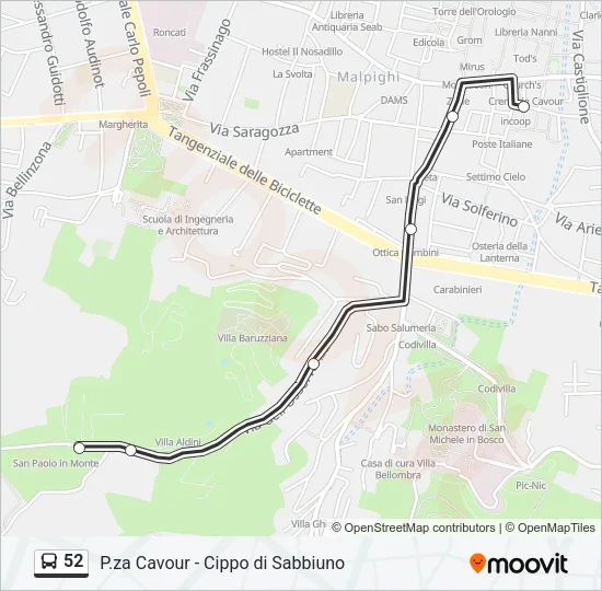 52 Bus Line Map