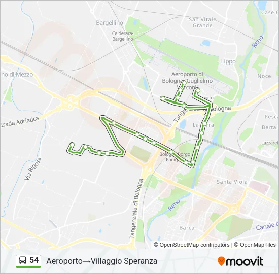 54 Bus Line Map