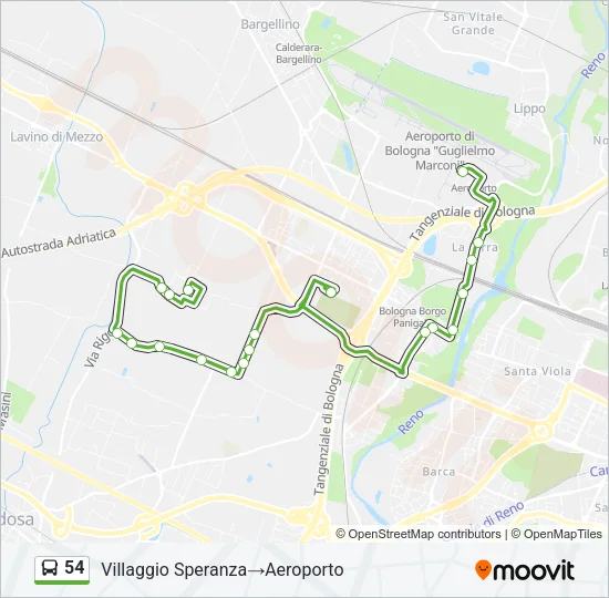 54 Bus Line Map