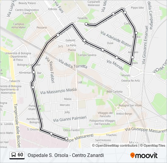 60 bus Line Map