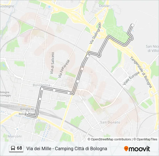 68 Bus Line Map