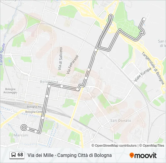 68 Bus Line Map