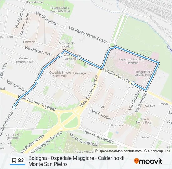 83 Bus Line Map