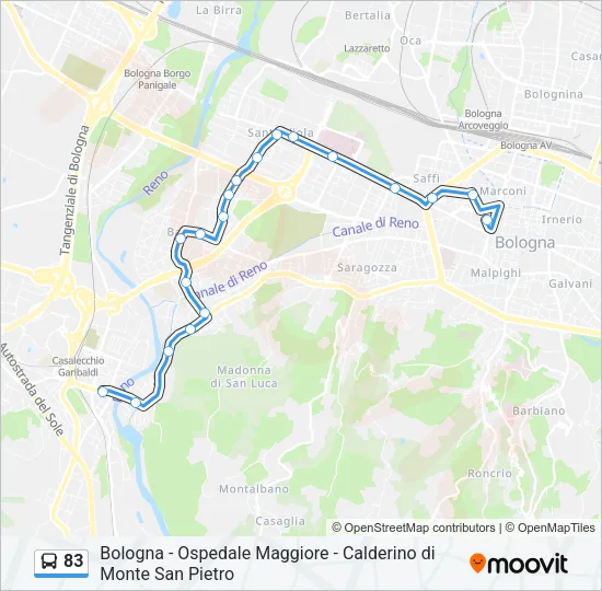 83 Bus Line Map