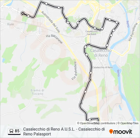 85 Bus Line Map