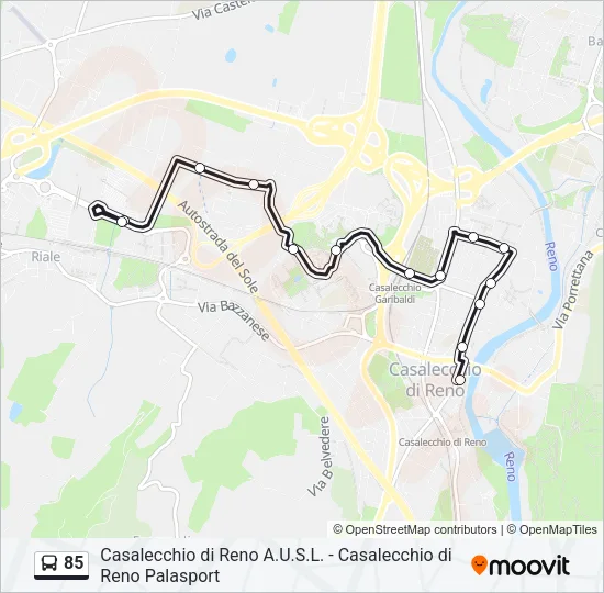 85 Bus Line Map