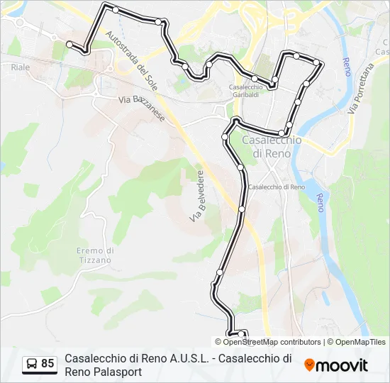 85 Bus Line Map