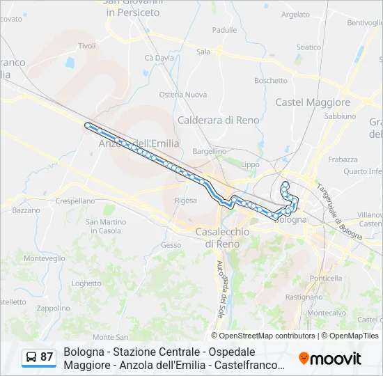Percorso linea bus 87