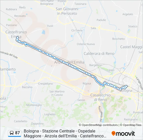 87 Bus Line Map