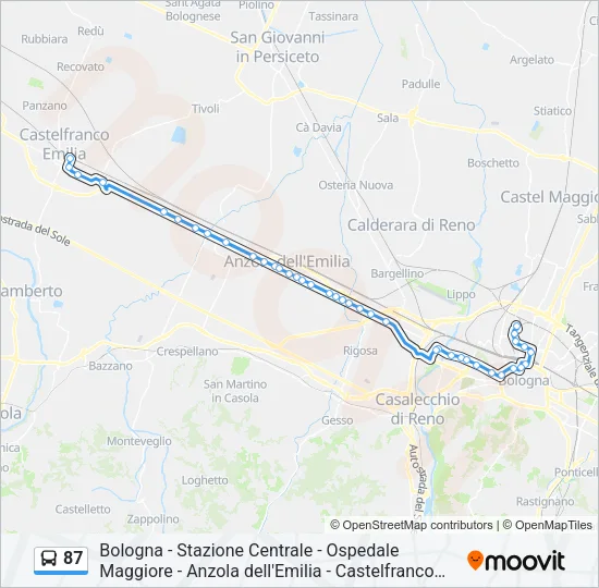 87 Bus Line Map