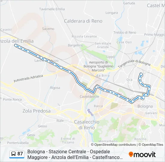87 Bus Line Map