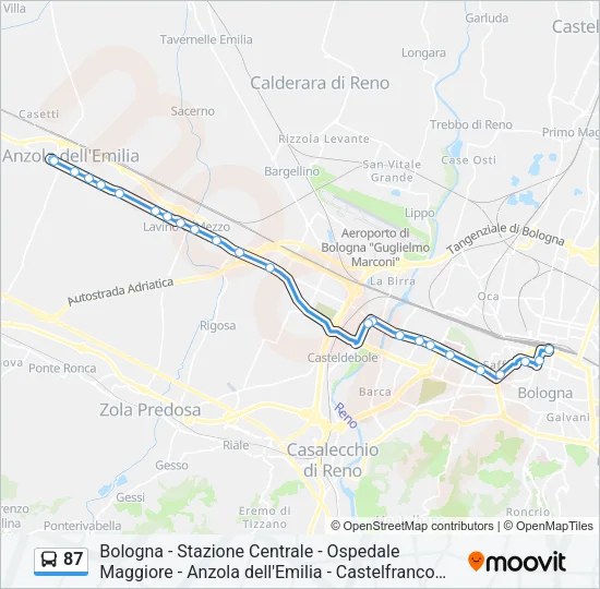 87 Bus Line Map