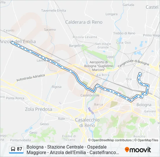 87 Bus Line Map
