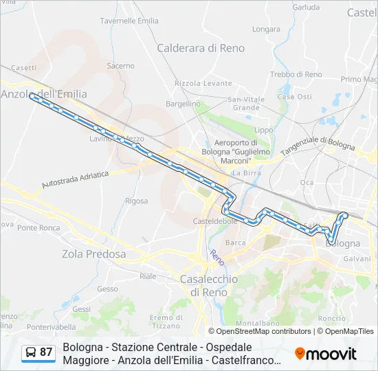 87 Bus Line Map