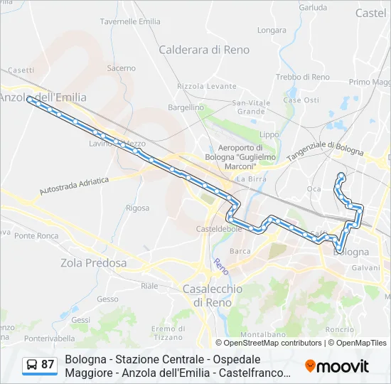 87 Bus Line Map