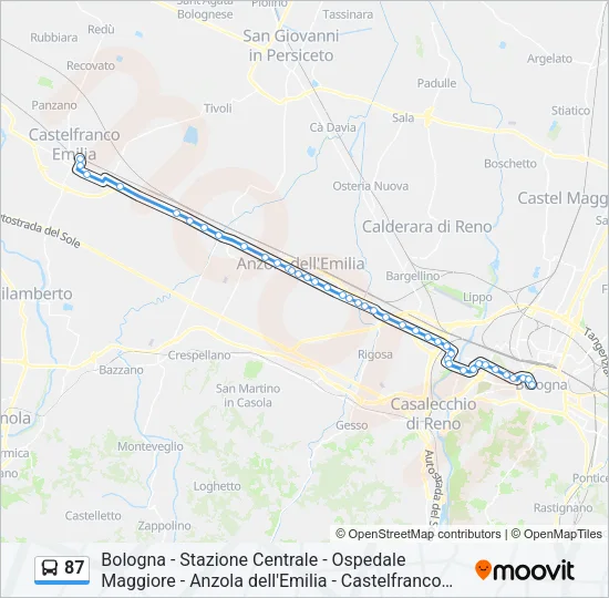 87 Bus Line Map
