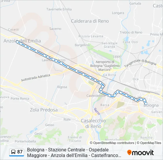 87 Bus Line Map