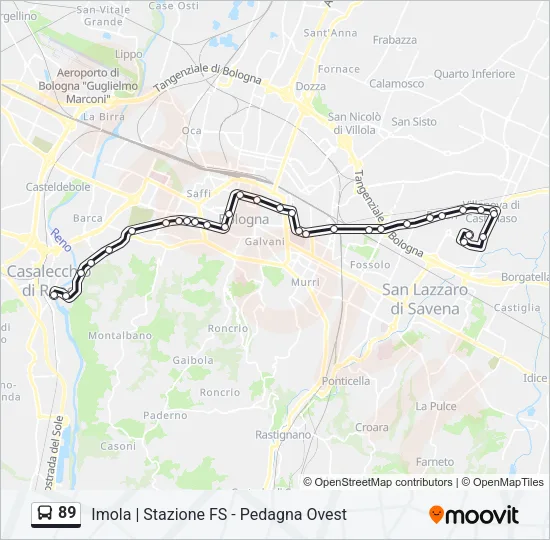 89 Bus Line Map