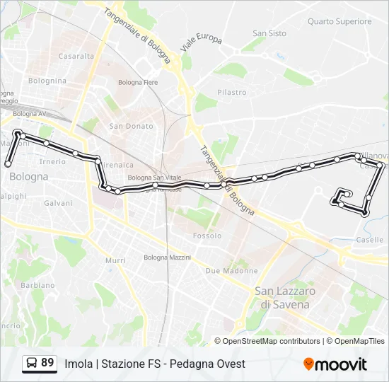 89 Bus Line Map