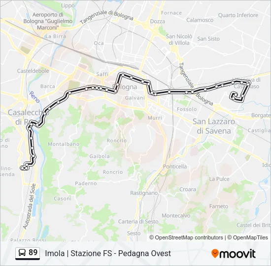89 Bus Line Map