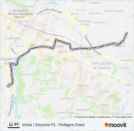 89 Bus Line Map
