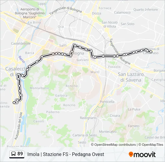 89 Bus Line Map
