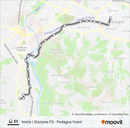 89 Bus Line Map