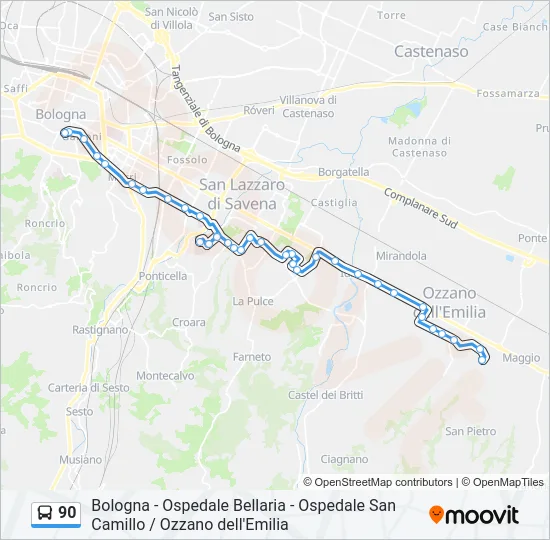90 Bus Line Map