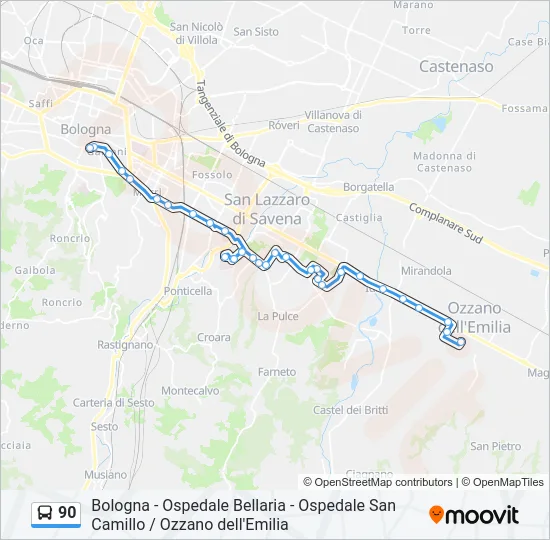 90 Bus Line Map