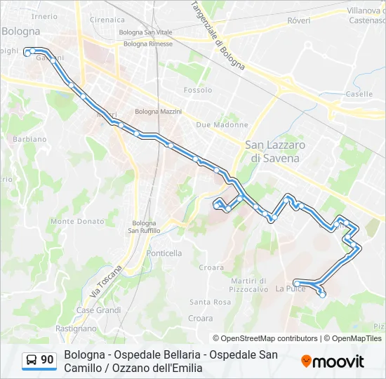 90 Bus Line Map
