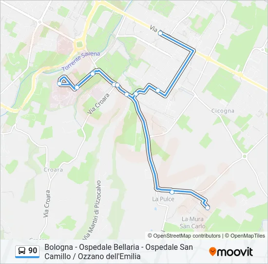 90 Bus Line Map