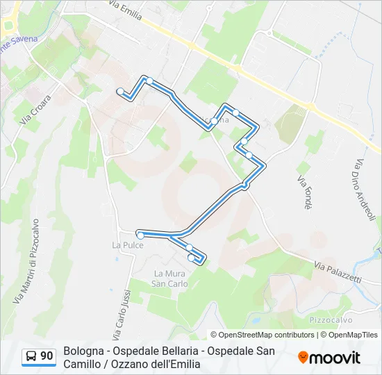 90 Bus Line Map