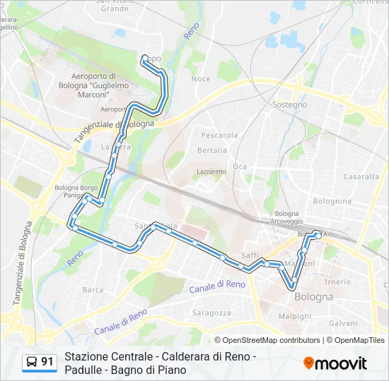 91 Bus Line Map