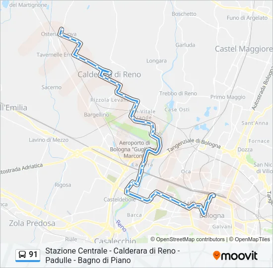 91 Bus Line Map