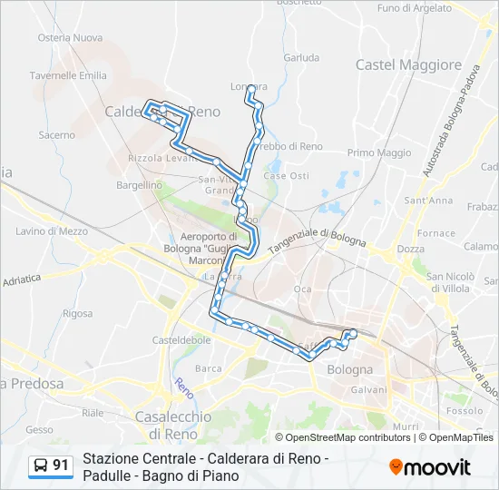 91 Bus Line Map